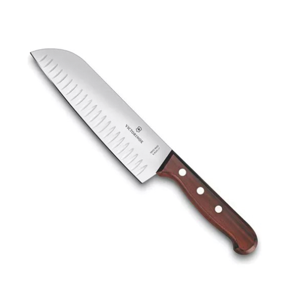 Cuchillo Santoku Wood de 17 cm, Filo con Alvéolos Estilo Jap…
