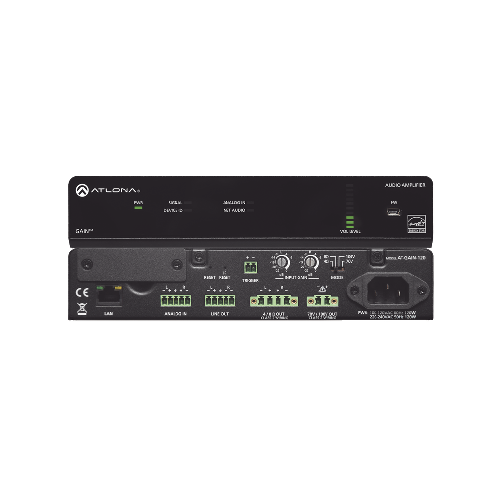 Amplificador de potencia estéreo / mono - 120 Watts / Eficie…