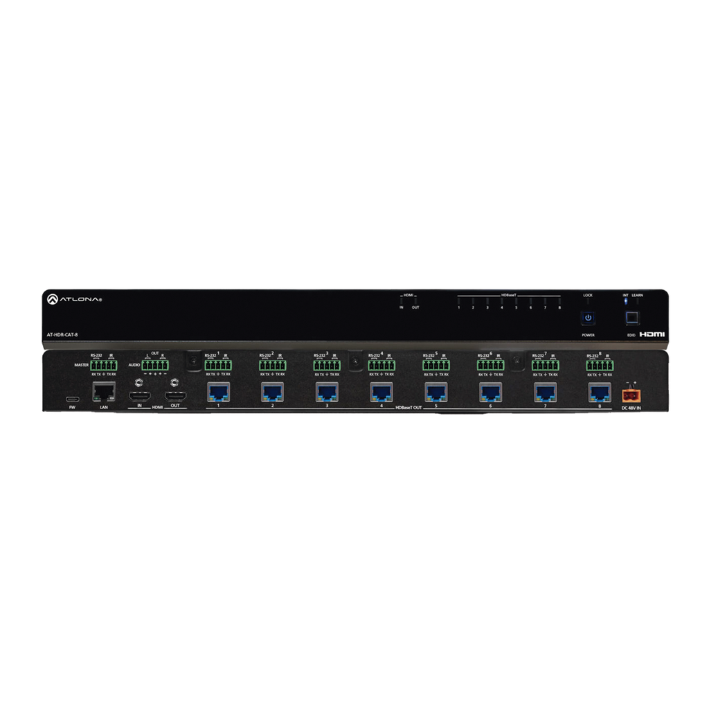 Amplificador de distribución HDBaseT 4K HDR de ocho salidas…