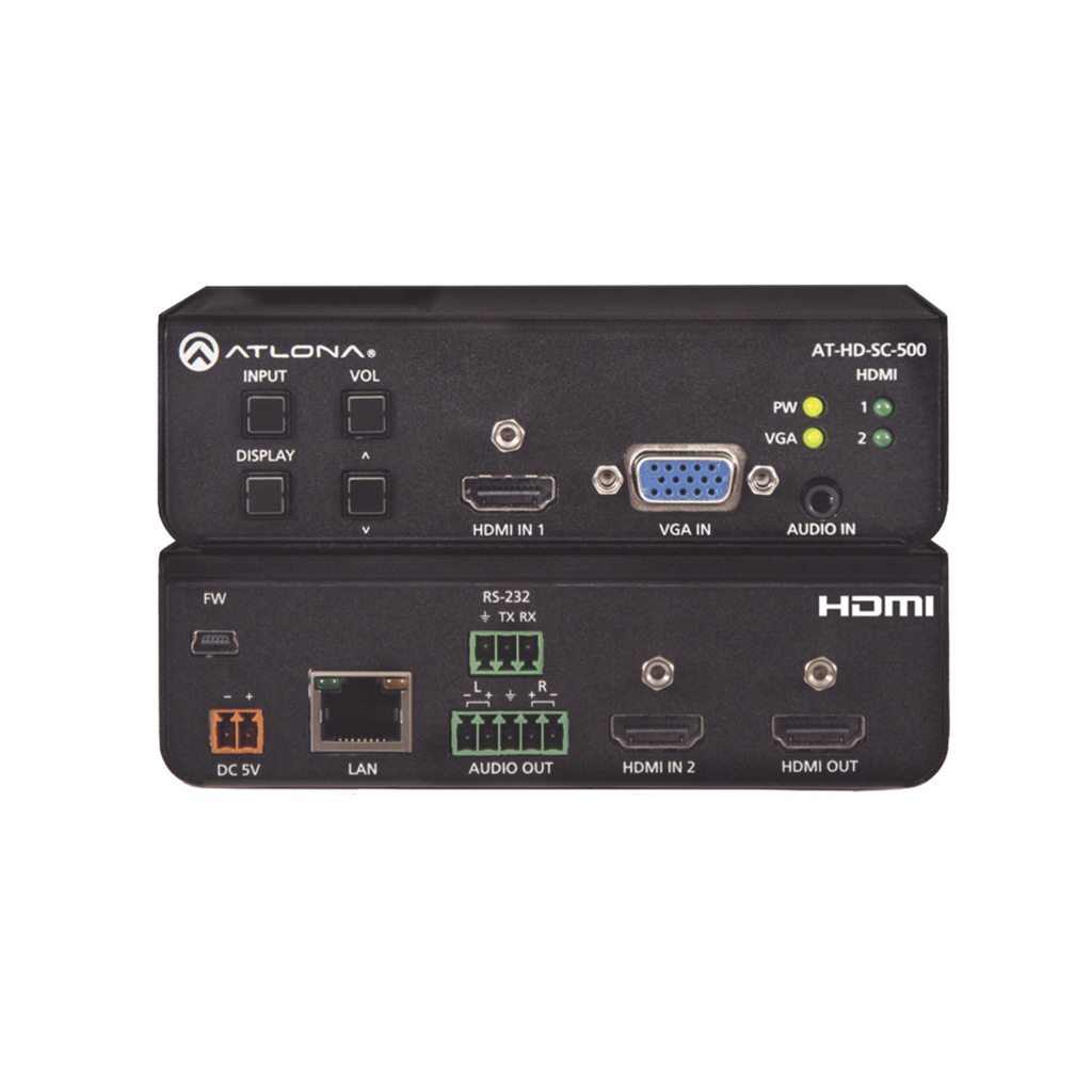 Escalador de vídeo HD de tres entradas para señales HDMI y V…