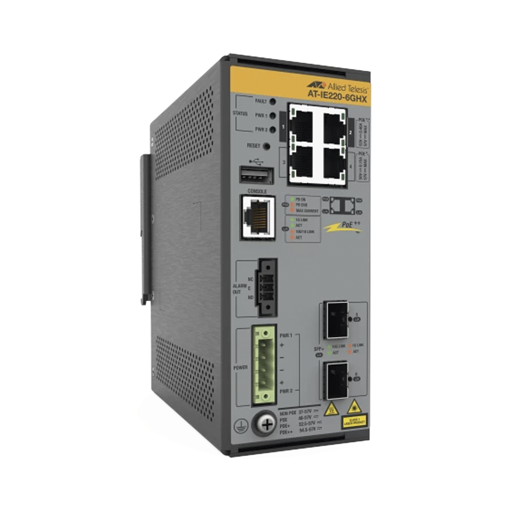 Switch Industrial L2+, Puertos 4x 10/100/1000T con PoE++, 2x…