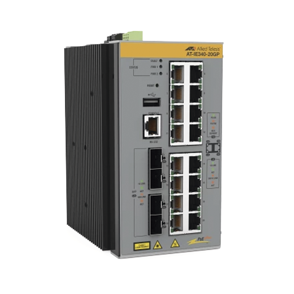 Switch Industrial Capa 3, 16x 10/100/1000T PoE+, 4x 100/1000…