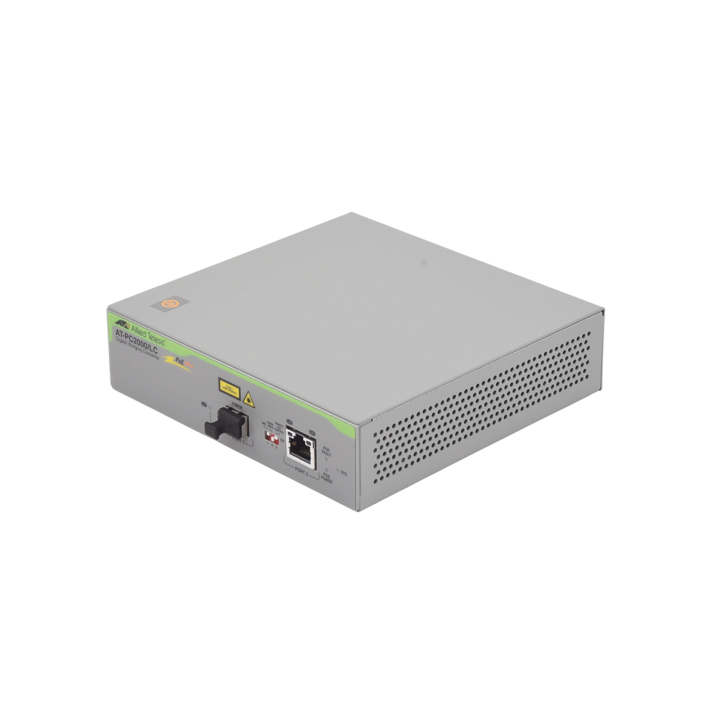 Convertidor de medios Gigabit Ethernet PoE+ a fibra óptica, …