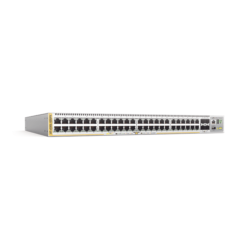 Switch PoE+ Stackeable Capa 3, 48 puertos 10/100/1000 Mbps +…
