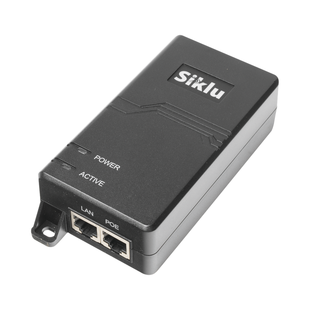 Inyector PoE Pasivo, 1 Gbps, 60 W, 55 Vcc, 100-240 Vca, Cabl…