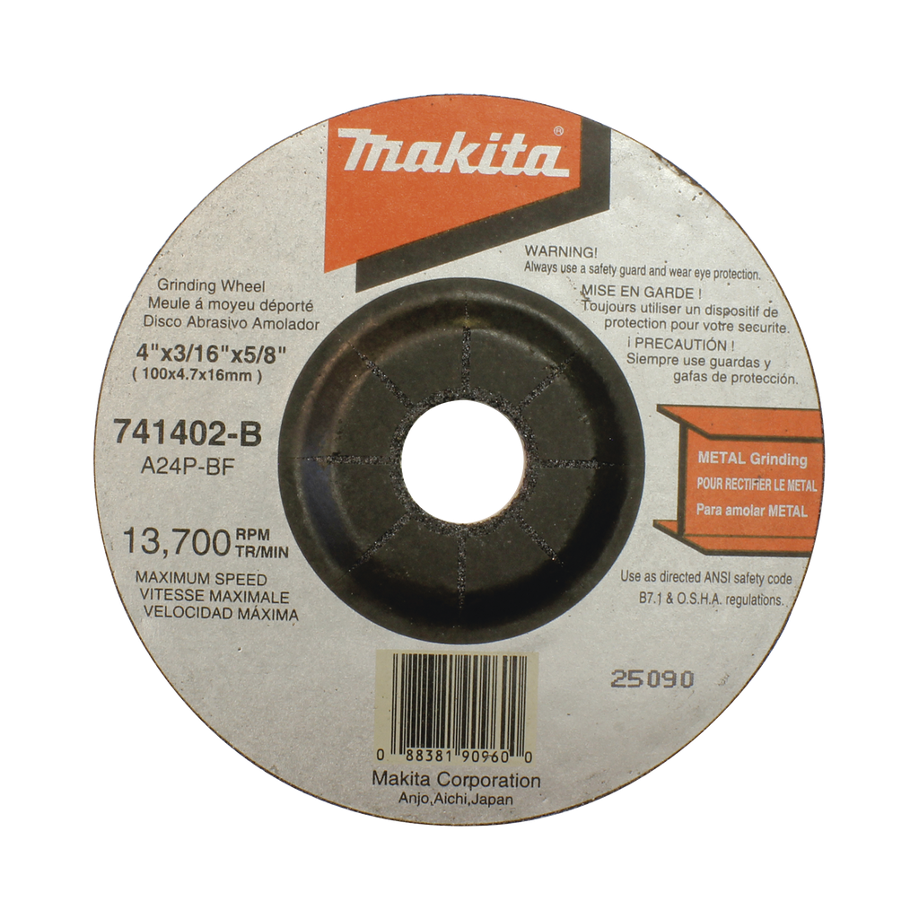 Disco abrasivo de desbaste para metal de 4 1/2 eje 7/8 espes…