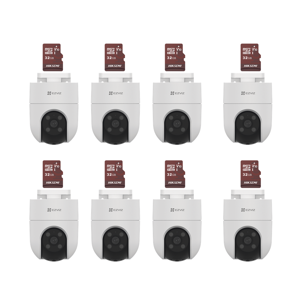 Kit de Camaras WiFi, Incluye 8 Piezas CS-H8C y HS-TF-E1...