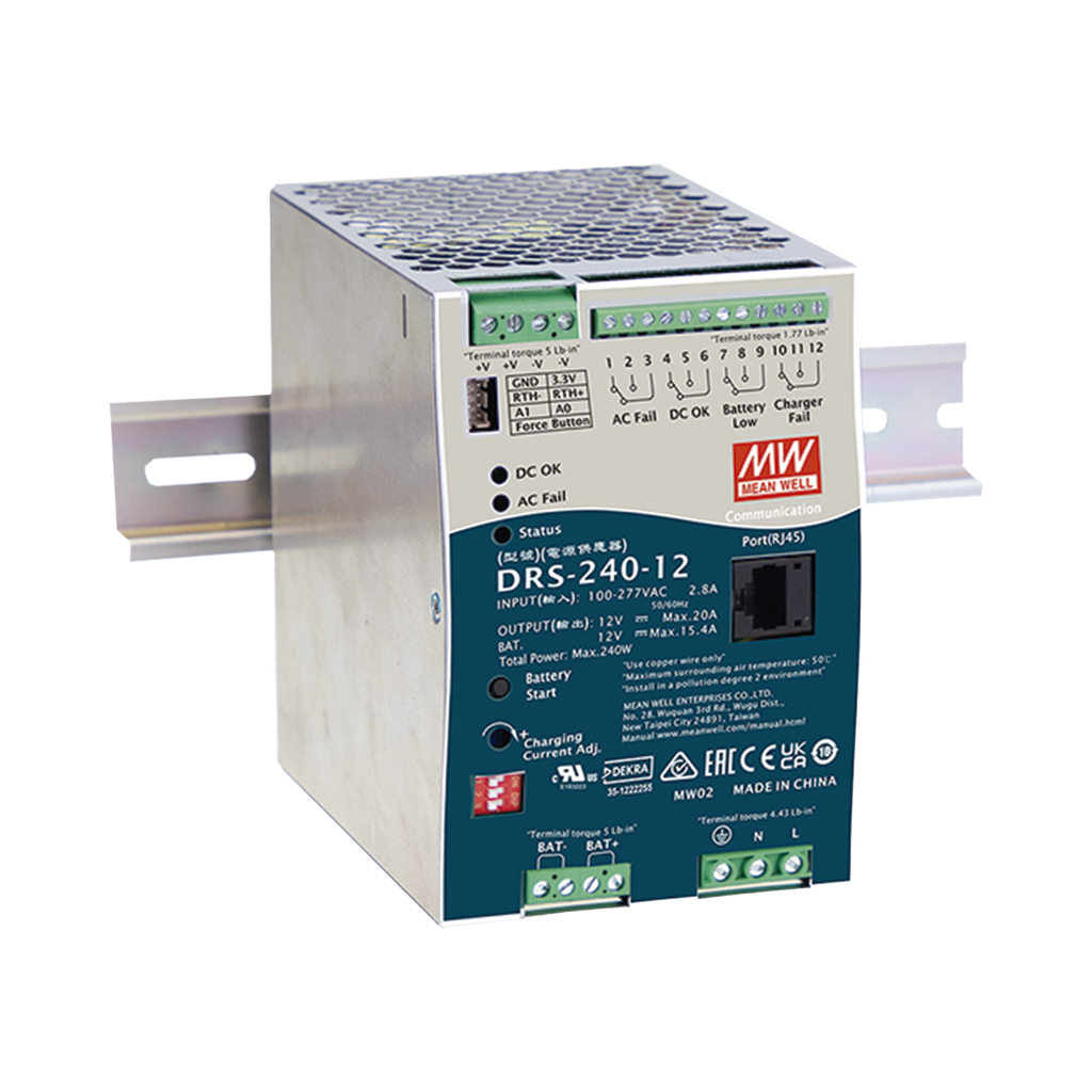 Fuente de Poder Industrial de 240W con Cargador de Baterías,…