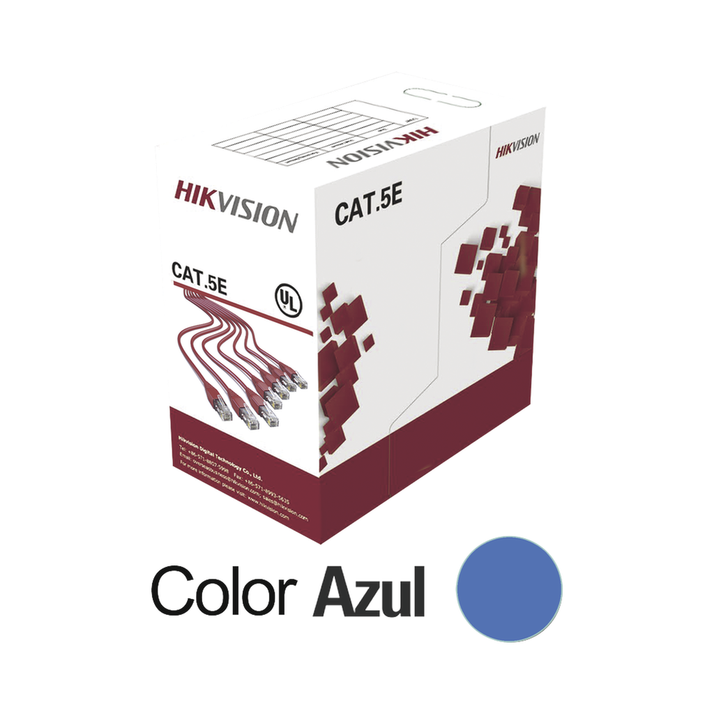 Bobina de Cable UTP 305 Metros / Cat5E (24 AWG) / Color Azul…