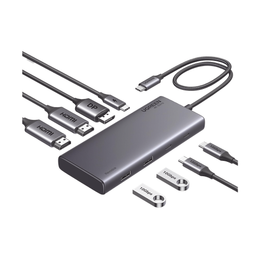 [35625] HUB USB-C (Docking Revodok 308) 8 en 1 | 2 Puertos HDMI 4K@6…