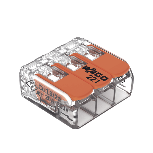 [221413] Conector Compacto para 1 Cable de Entrada 2 Cables de Salida…