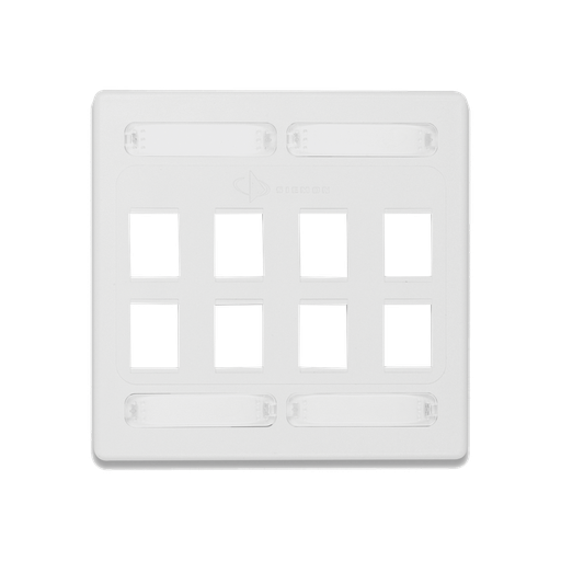 [10GMXFPD0802] Placa de Pared Doble Modular 10G MAX de 8 Salidas, Color Bla…