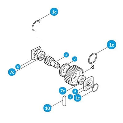 [119RIG051] Arbol Lento con engrane de plástico para barreras GARD4, G40…