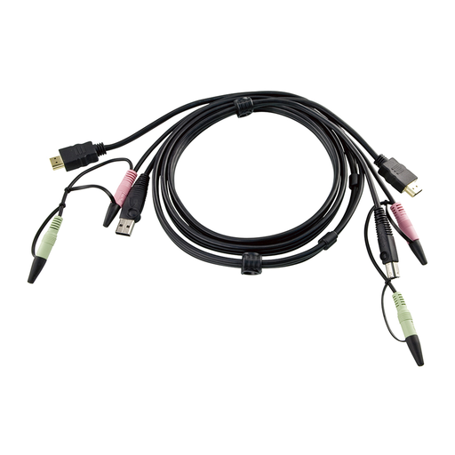 [2L7D02UH] Cable KVM USB HDMI | Audio | 1.8m | Conexión de PC a Conmut…