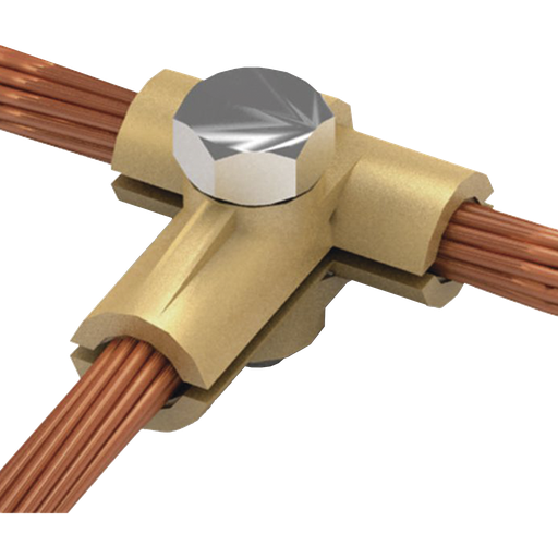 [AT012F] Conector tipo T de latón para diametro 50-70 mm2 cable (1/0-…