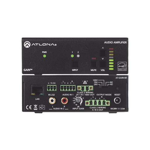 [ATGAIN60] Amplificador de potencia estéreo / mono - 60 Watts / Eficien…