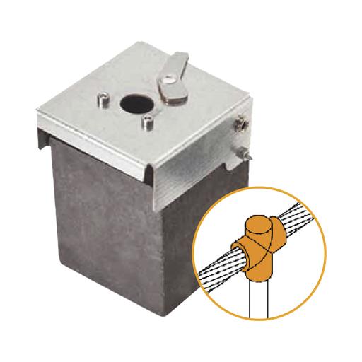 [ATW20/T16/TV] Molde de grafito vertical unión en T vertical de cable 2/0 A…