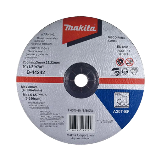 [B44242] Disco de corte para metal de 9…