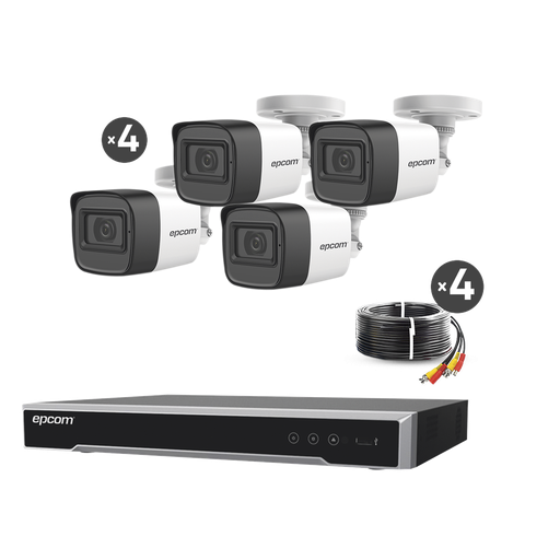 [B50KITMIC] Kit TURBOHD 5 Megapixel / DVR 4 Canales / 4 Cámaras de 5 Meg…