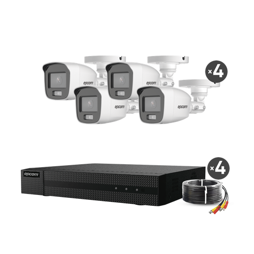 [B8KITCV/A] Kit TurboHD 1080p / DVR 4 Canales / 4 Cámaras Bala ColorVu c…