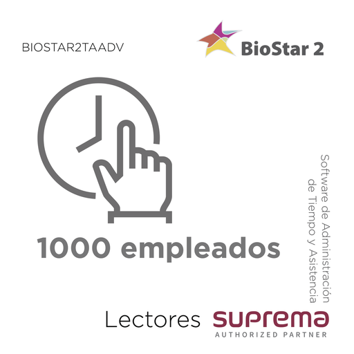 [BIOSTAR2TAADV] Software de Administración de Tiempo y Asistencia hasta 1000…