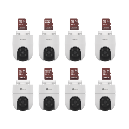 [CSH8C/KM8] Kit de Camaras WiFi, Incluye 8 Piezas CS-H8C y 8 Piezas HS-T…