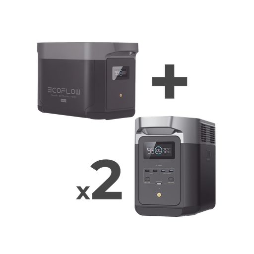 [DLT2MAX2BP] Kit de Estación de Energía Portátil 2048Wh + 2 Baterías Exte…